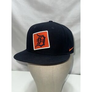 NIKE MLB Detroit Tigers LOGO Snapback Cap Hat Nike True Navy / Orange